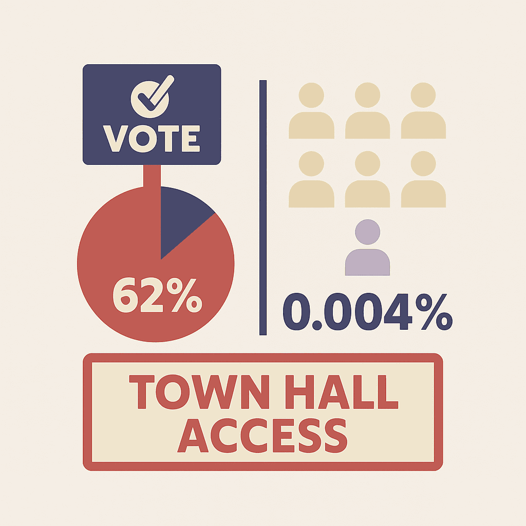 Vote vs Town Hall Access Infographic